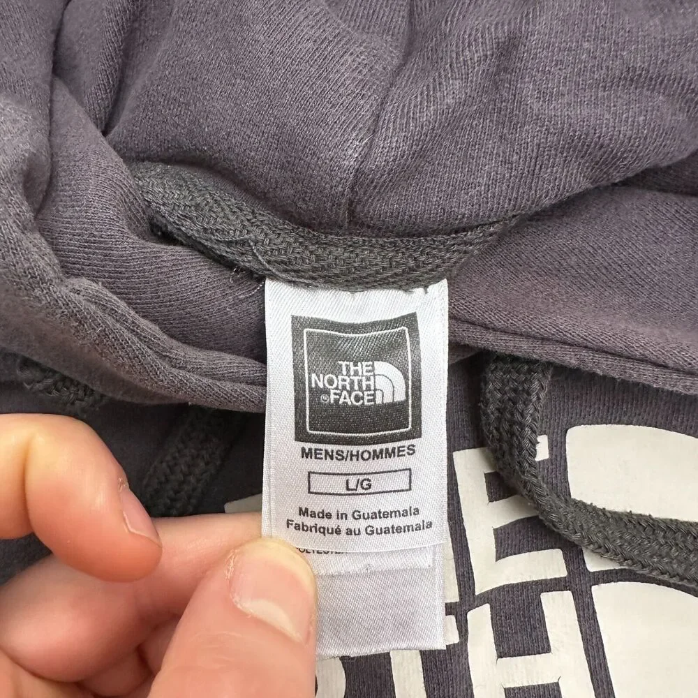 The North Face Hoodie Sweatshirt Mens Large Gray Graphic Fleece Pullover Outdoor